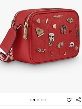 K. Lagerfeld Red Decal Crossbody Purse